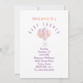 Pastel Balloons Babydusche Save the Date (Rückseite)