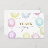 Pastel Balloons Gender neutral Danke Karte (Vorne/Hinten)