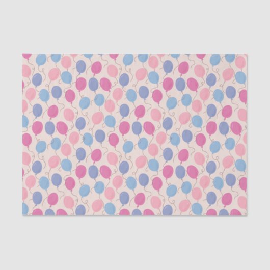 Pastel Balloons Whimsisches Muster Seidenpapier (Vorderseite)