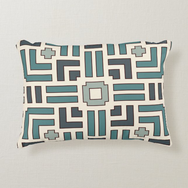 Pastel Basket Weave Motif Überlappende Streifen Dekokissen (Vorderseite)