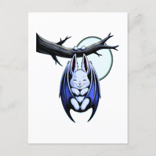 Pastel Bat Bunny Spooky Niedlich Halloween Feiertagspostkarte