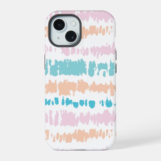 Pastel Batik Muster iPhone 15 Hülle (Rückseite)