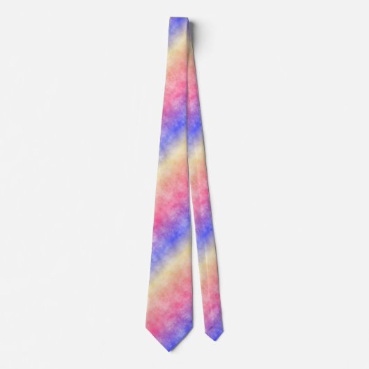 Pastel Batik Rainbow Gradient Pattern Krawatte (Vorderseite)