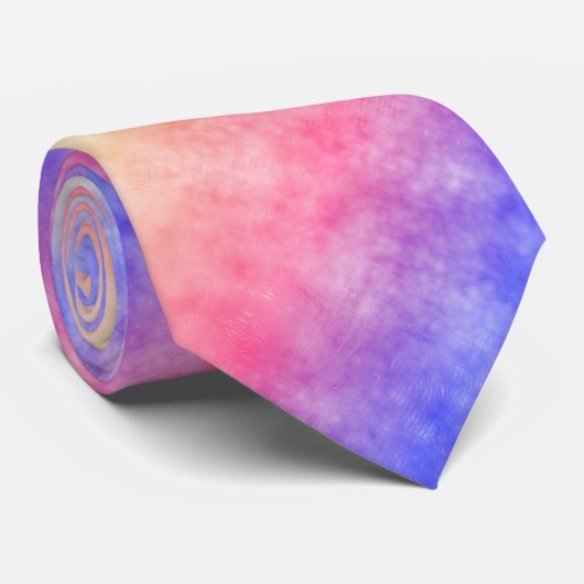 Pastel Batik Rainbow Gradient Pattern Krawatte (Gerollt)