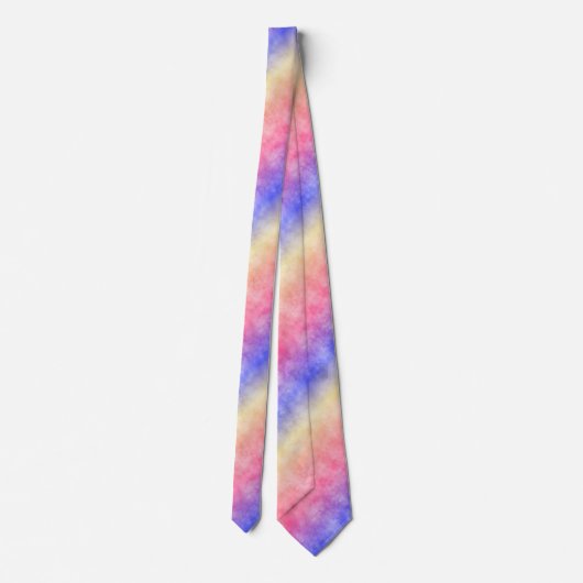 Pastel Batik Rainbow Gradient Pattern Krawatte (Rückseite)