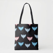 Pastel Bats Blue Grau Pink Black Halloween Tasche (Vorderseite)