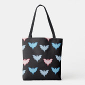 Pastel Bats Blue Grau Pink Black Halloween Tasche (Rückseite)