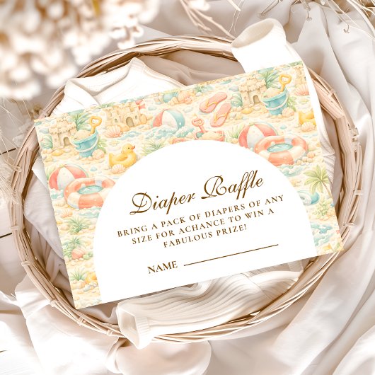Pastel Beach Animals  Diapper Raffle Begleitkarte