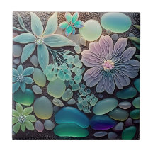 Pastel Beach Glass Blume Mosaik