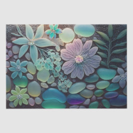 Pastel Beach Glass Blume Mosaik Seidenpapier