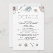Pastel Beach Hochzeit mit Details Einladung (Rückseite)