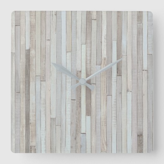 PASTEL BEACH HOLZ QUADRATISCHE WANDUHR (Vorderseite)