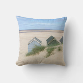 Pastel Beach Huts Throw Kissen