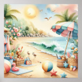 Pastel Beach Kinderzimmer Poster (Vorne)
