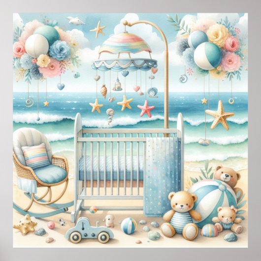 Pastel Beach Kinderzimmer Poster (Vorne)