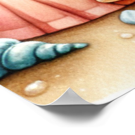 Pastel Beach Kinderzimmer Poster (Ecke)