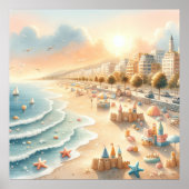 Pastel Beach Kinderzimmer Poster (Vorne)