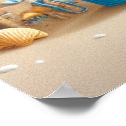 Pastel Beach Kinderzimmer Poster (Ecke)