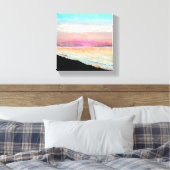 Pastel Beach Malerei Sunset Chalk Paint Leinwanddruck (Insitu (Schlafzimmer))