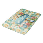 Pastel Beach Muscheln Badematte (Schrägansicht)