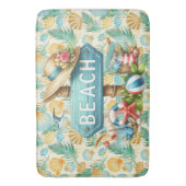 Pastel Beach Muscheln Badematte (Vorderseite Vertikal)