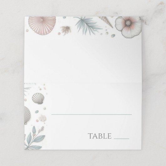 Pastel Beach Platzkarte (Außenseite Aufgefaltet)