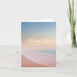 Pastel Beach Scene Wedding Personalisiert Danke