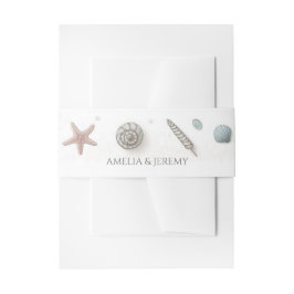 Pastel Beach Wedding Einladungsbanderole