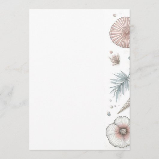 Pastel Beach Wedding Menükarte (Rückseite)