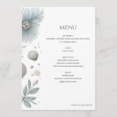 Pastel Beach Wedding Menükarte (Vorderseite)