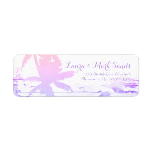 Pastel Beach Wedding Palm Tree Leaves Sunrise