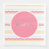 Pastel Beach Wedding Streifen Serviette (Vorderseite)