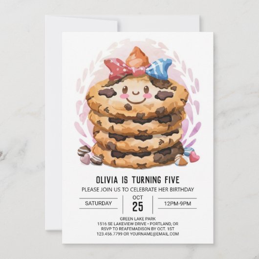 Pastel bearbeitbare Süßigkeiten Geburtstag Einladung (Vorderseite)