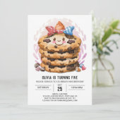 Pastel bearbeitbare Süßigkeiten Geburtstag Einladung (Stehend Vorderseite)