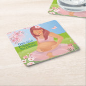 Pastel Beautiful Mama-to-Be Babydusche Rechteckiger Pappuntersetzer (angewinkelt)