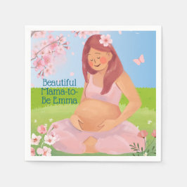 Pastel Beautiful Mama-to-Be Babydusche Serviette