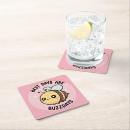 Pastel Bee Coasters – Scandinavian Nursery Decor Rechteckiger Pappuntersetzer