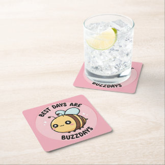Pastel Bee Coasters – Scandinavian Nursery Decor Rechteckiger Pappuntersetzer