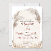 Pastel Beige Boho Floral Pampas Thin Magnetic Card Magneteinladung (Vorderseite)