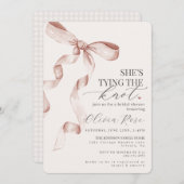Pastel Beige Coquette Bow Brautparty Einladung (Vorne/Hinten)