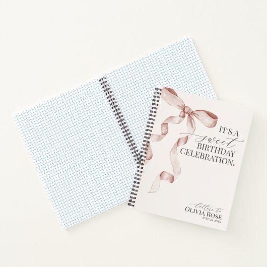 Pastel Beige Coquette Bow Letters to Birthday Girl Notizblock (Innenseite)