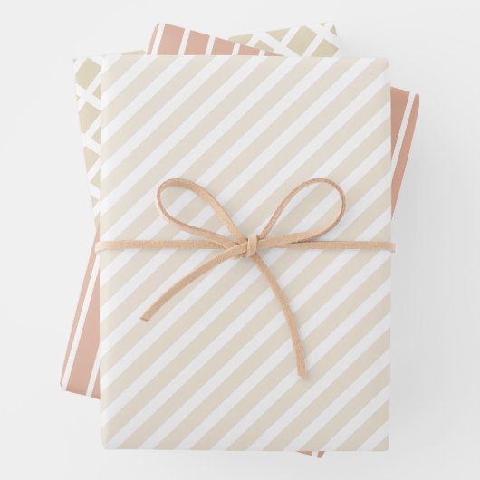 Pastel Beige Creme Sand Wrapping Paper Sheets Geschenkpapier Set (Beispiel)