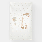 Pastel Beige Niedlich Illustrative Babydusche Banner (Vertikal)