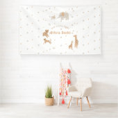 Pastel Beige Niedlich Illustrative Babydusche Banner (Insitu)