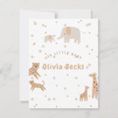 Pastel Beige Niedlich Illustrative Babydusche Dankeskarte (Rückseite)