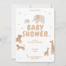 Pastel Beige Niedlich Illustrative Babydusche