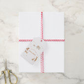 Pastel Beige Niedlich Illustrative Babydusche Geschenkanhänger (Mit Garn)