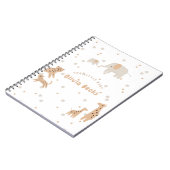 Pastel Beige Niedlich Illustrative Babydusche Notizblock (Linke Seite)