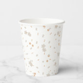 Pastel Beige Niedlich Illustrative Babydusche Pappbecher (Rückseite)