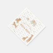 Pastel Beige Niedlich Illustrative Babydusche Serviette (Ecke)